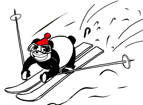 Le panda roi du ski
