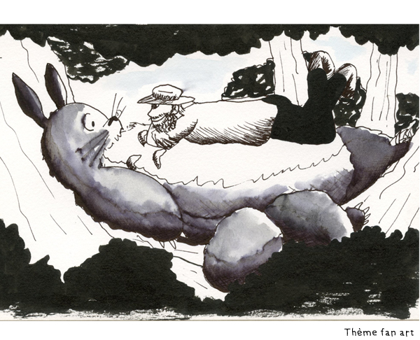 Participation de Dinet illustration à inktober 10 octobre 2013 thème fan art Totoro