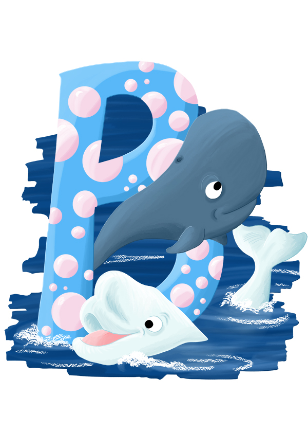 Abécédaire animalier B comme baleine et beluga
