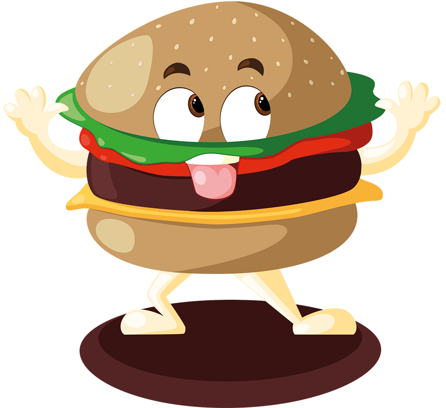 Vectoriel mascotte monsieur burger