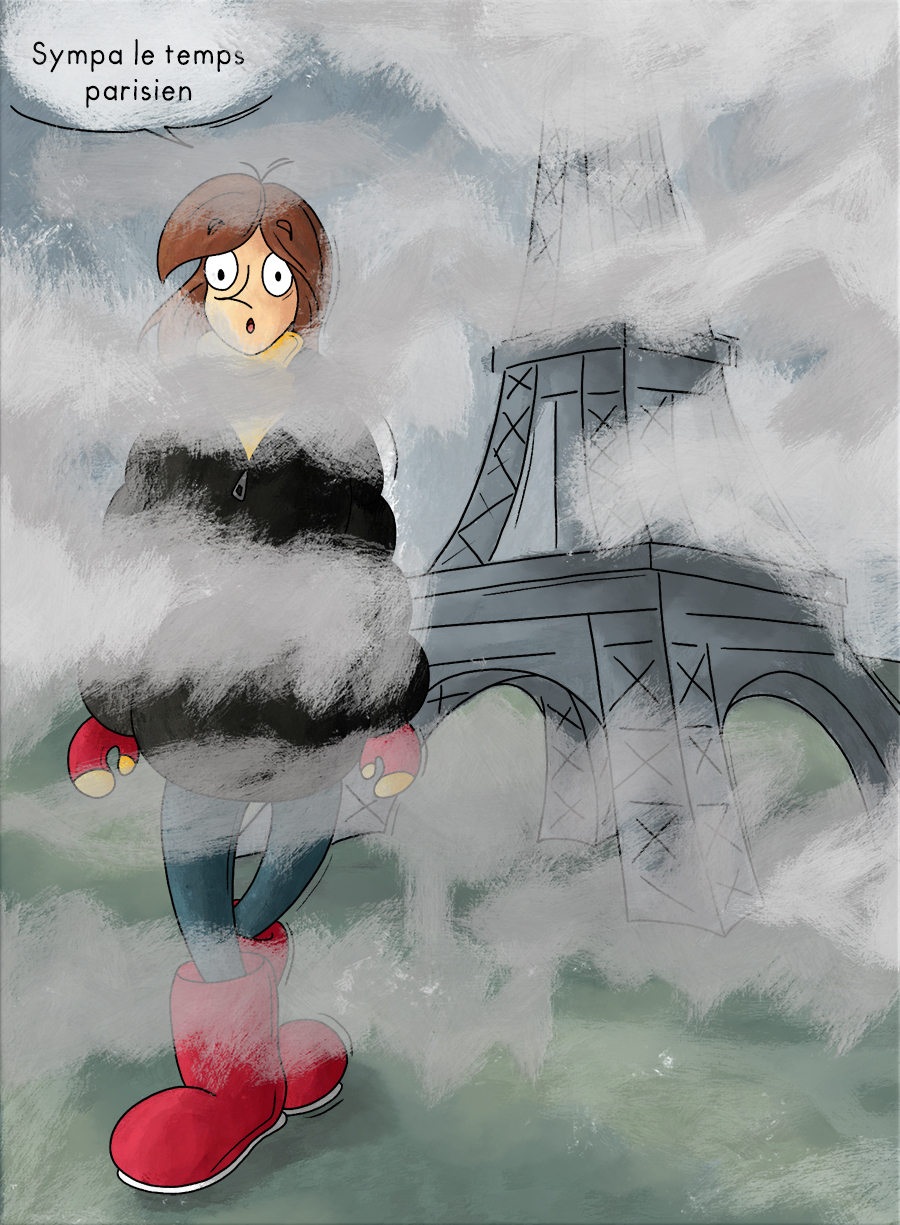 Temps parisien froid et pluie temps de chien