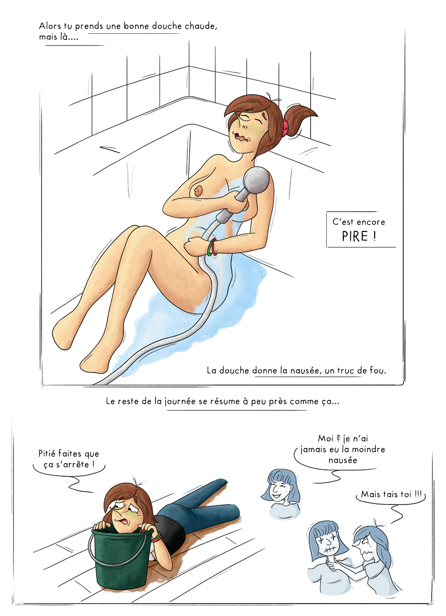 Illustration blog la douche augmente les nausées de grossesse