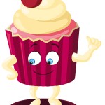 Illustration vectorielle mascotte monsieur cup cake