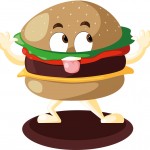 Illustration Vectorielle mascotte monsieur burger